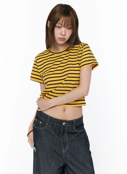 Casual Striped Short Sleeve Top CY529