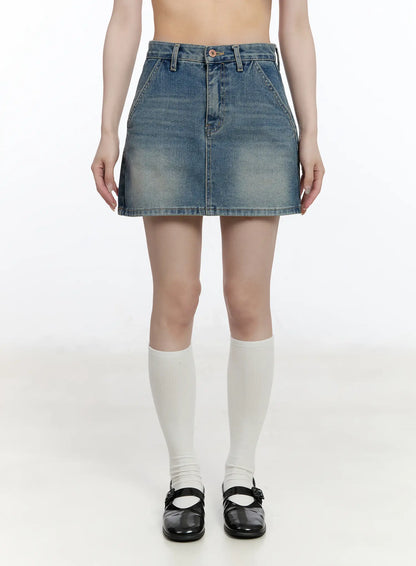 Casual High-Waisted Denim Mini Skirt CA502
