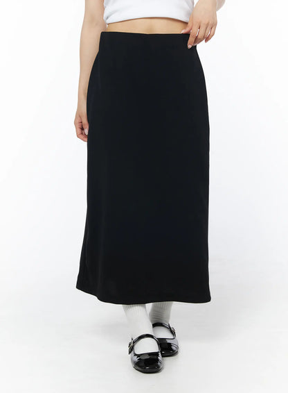 Back Slit Straight Maxi Skirt CD805