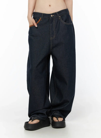 Bellamy Non-Fade Pocket Baggy Jeans CU511