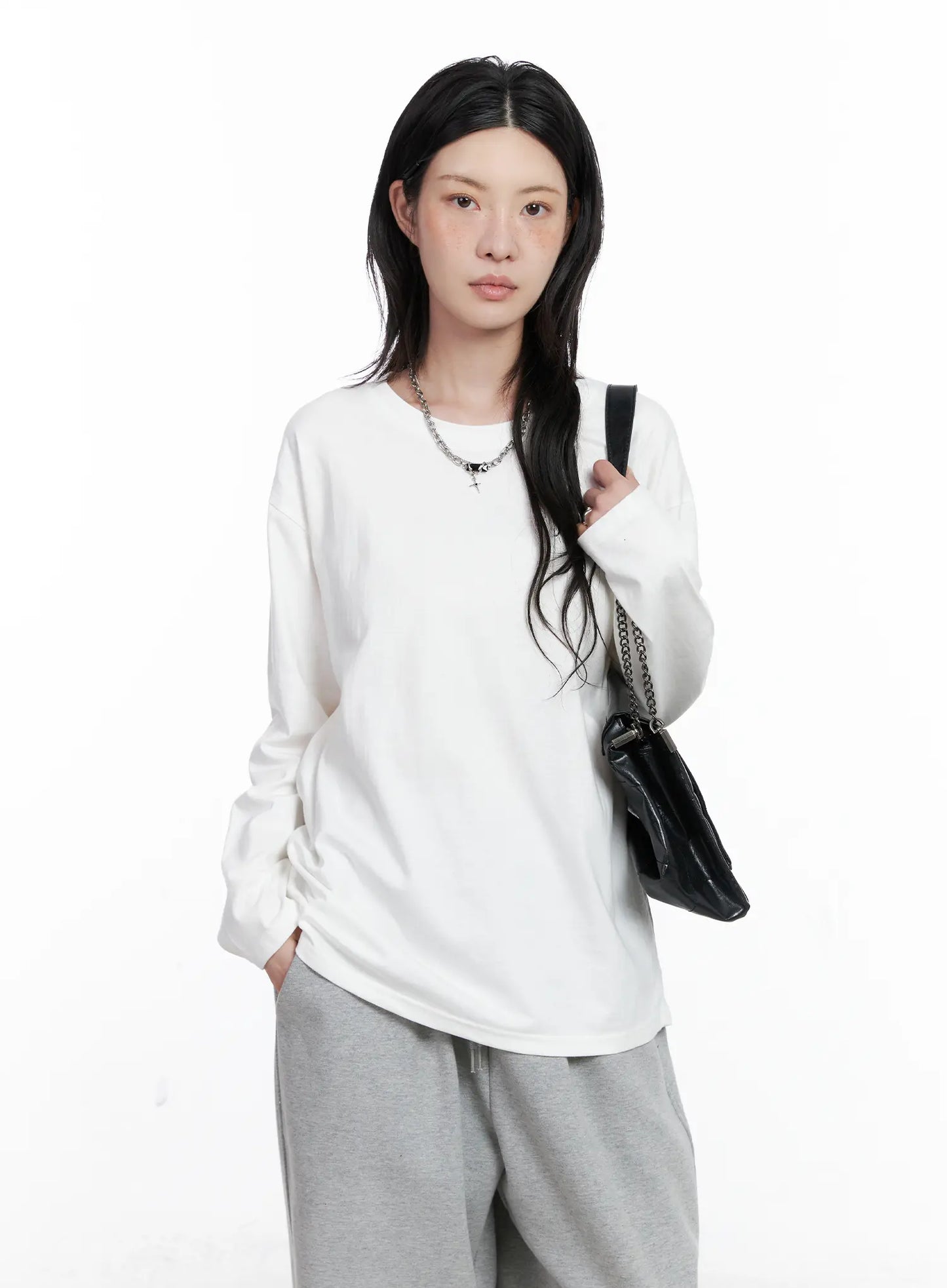 Basic Oversized Long Sleeve Tee CS529