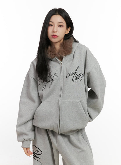 Chic Fur Zip-Up Hoodie CN416