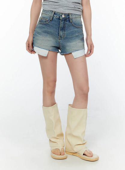 Basic High-Waist Denim Shorts CY514
