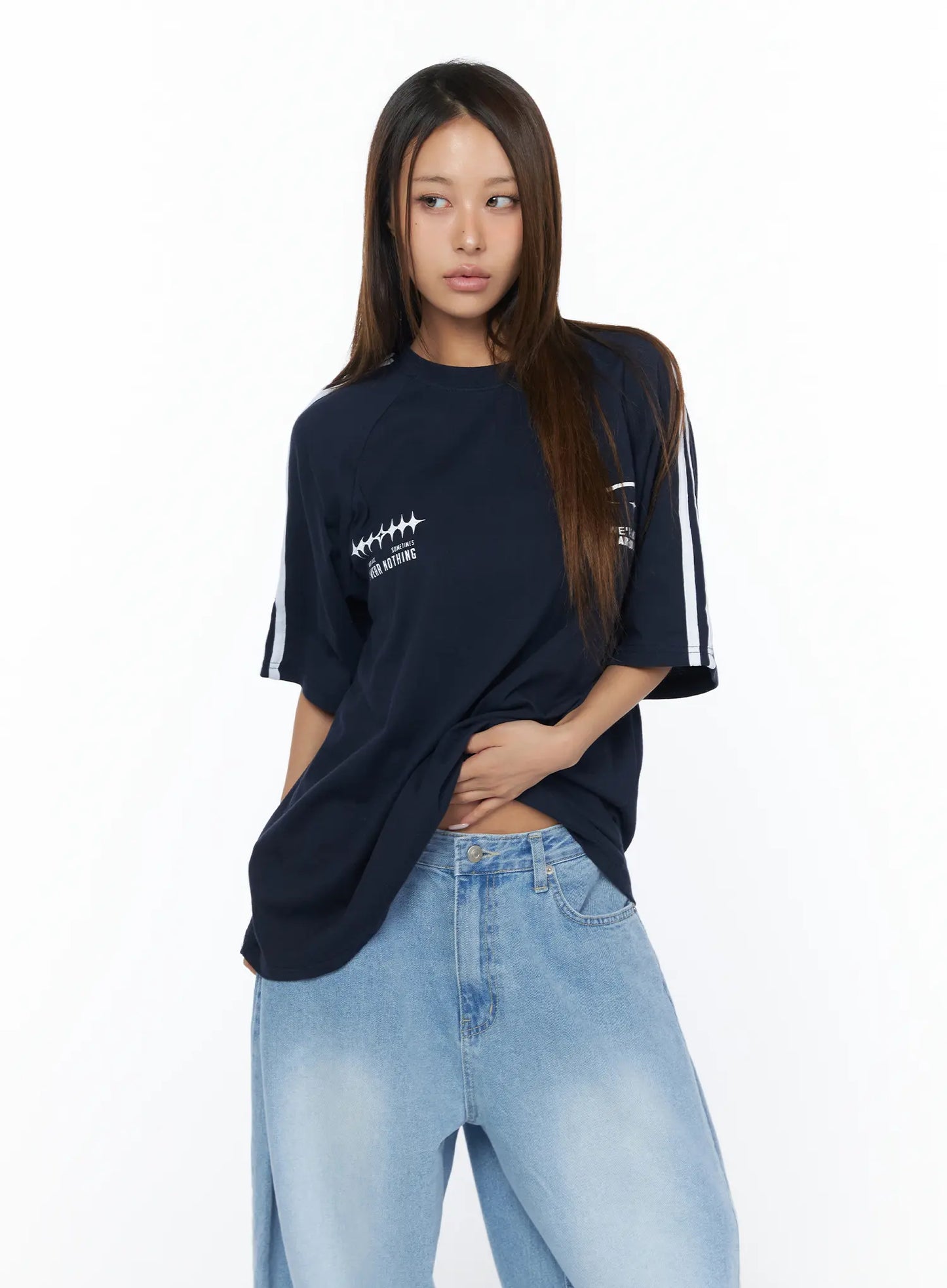 Casual Striped Sleeve Tee CA516