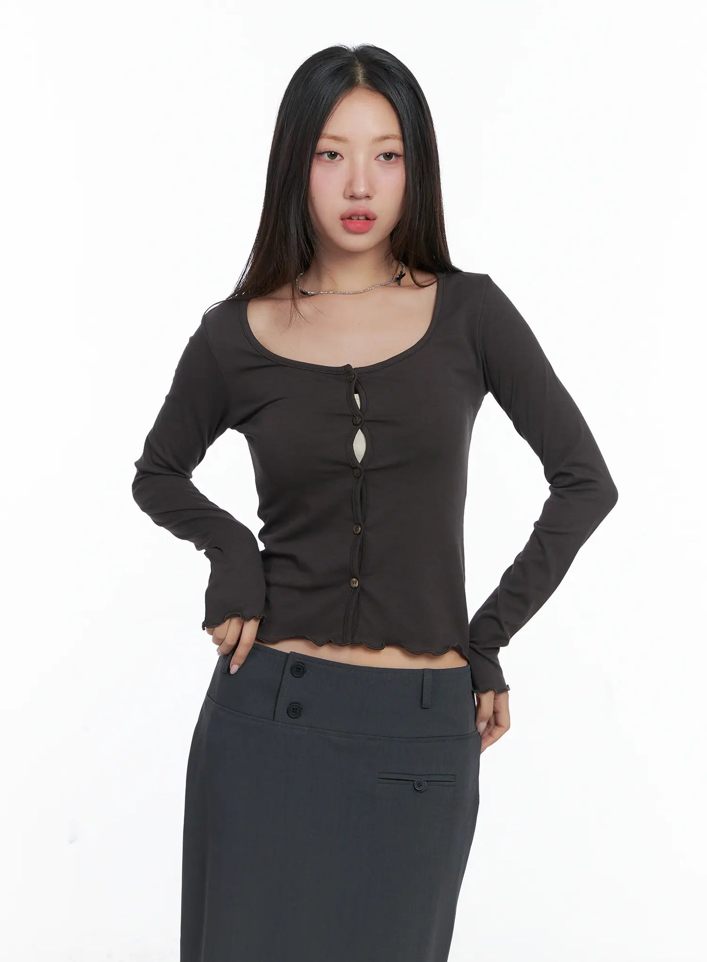 Button Long Sleeve Top CS502