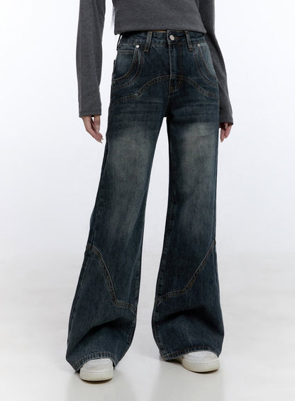 Barbara Washed Wide Leg Jeans CD420