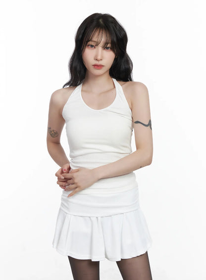 Basic Halter Neck Sleeveless Top CJ527