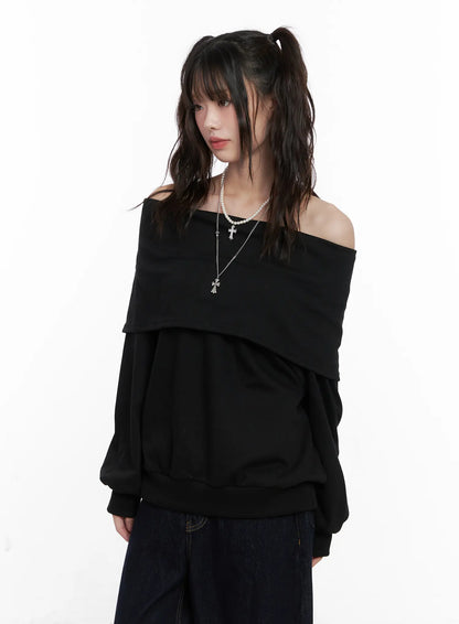 Casual Oversized Off-Shoulder Sweatshirt CN510