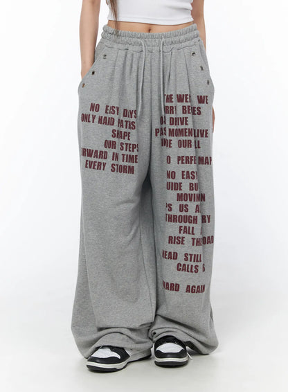 Casual Printed Wide Leg Sweatpants CY529