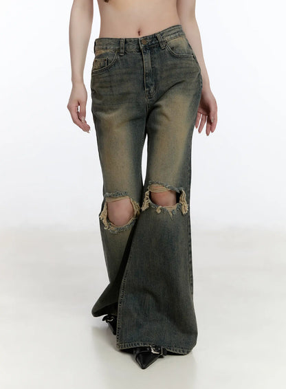 Andie Distressed Bootcut Jeans CA503