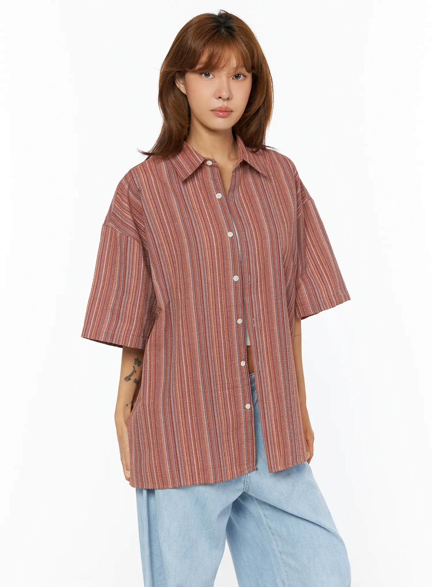 Bohemian Striped Over-Sized Shirt CU518