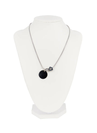 Circle Pendant Flower Charm Necklace CJ515