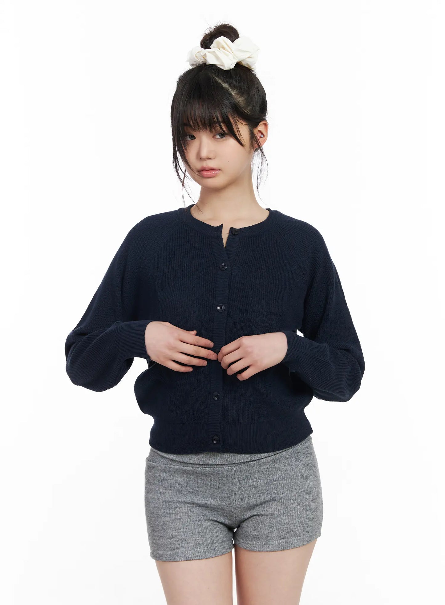 Classic Round Button-Up Cardigan CM513