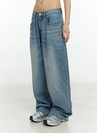 Alaiya Washed Baggy Jeans CF510