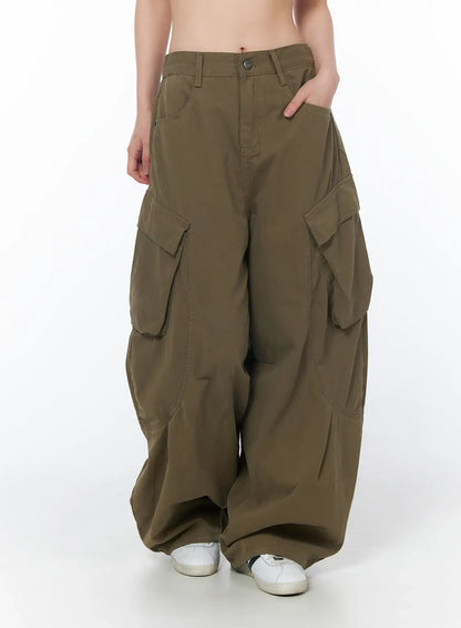 Casual Wide Leg Cargo Pants CY508