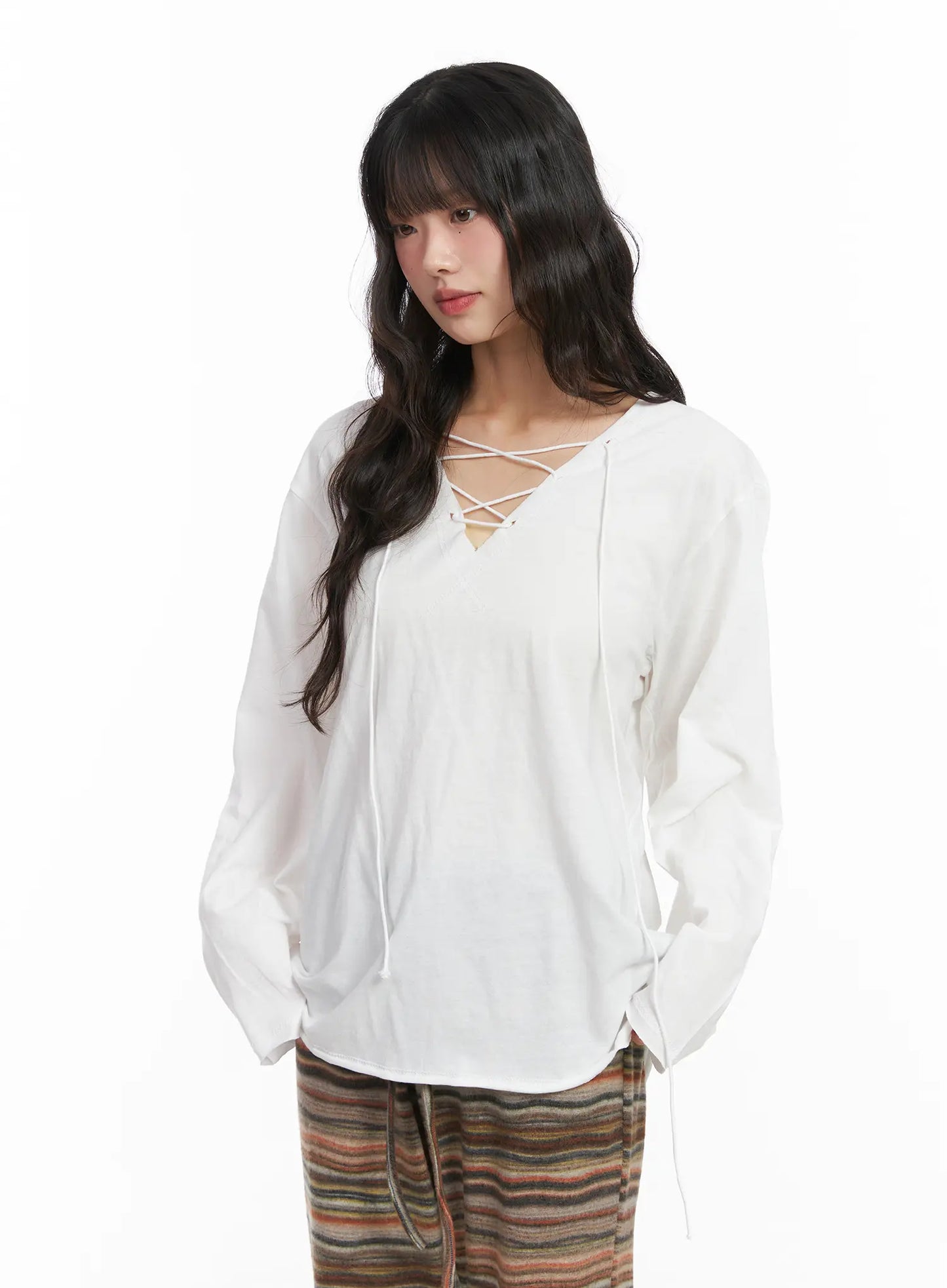 Casual Loose Fit Eyelet Tee CD531