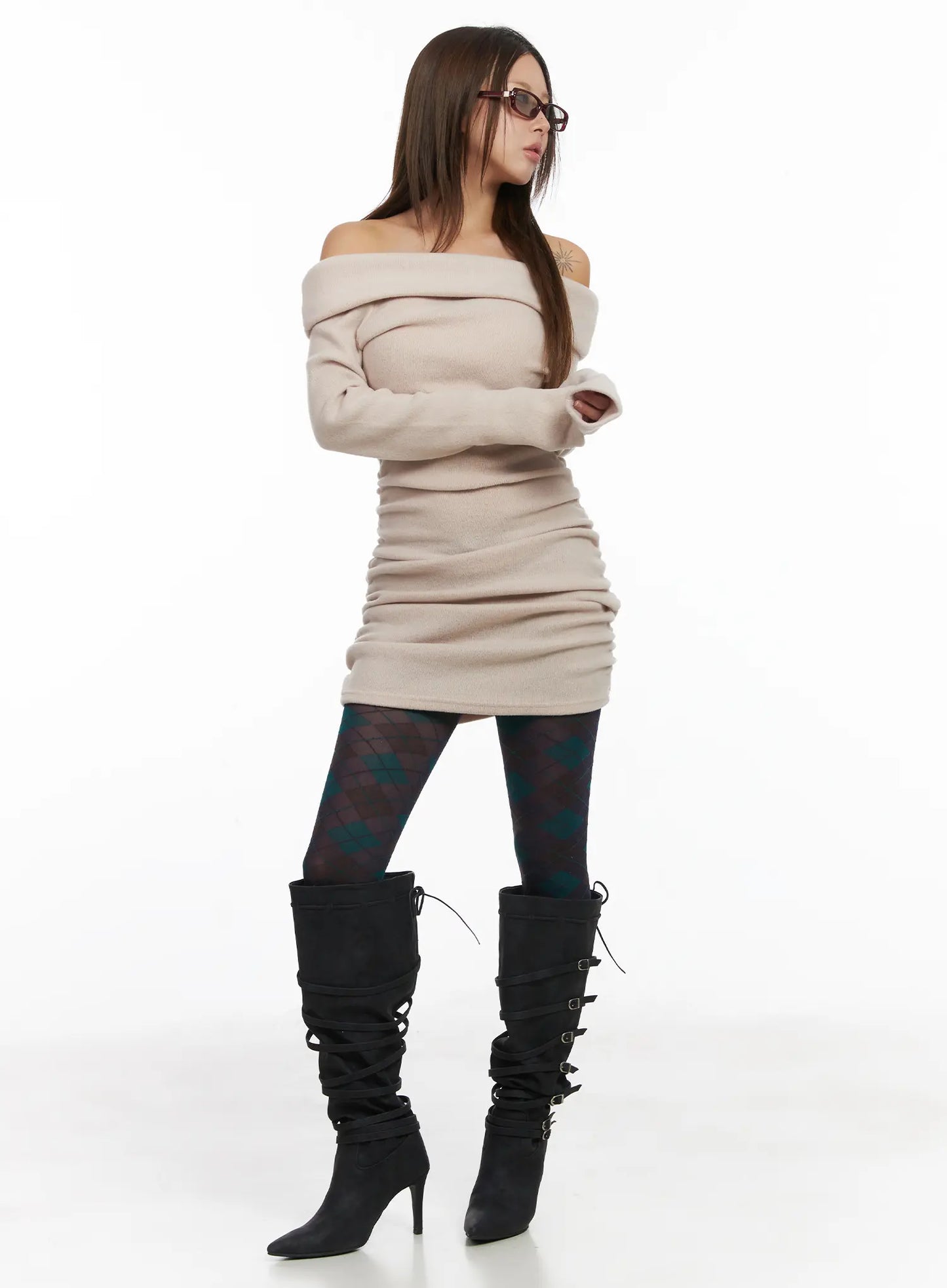 Chic Off-Shoulder Mini Dress CJ513