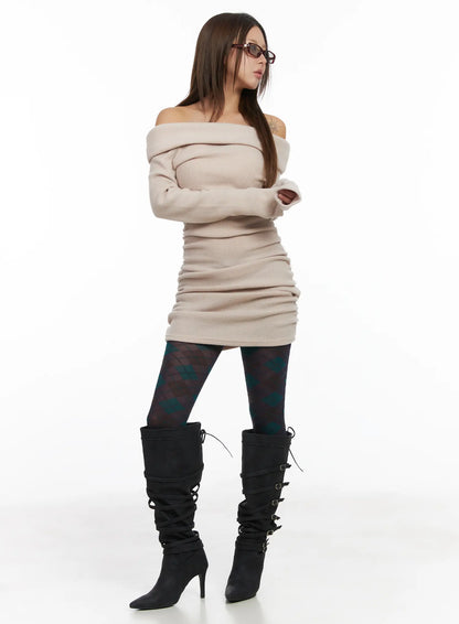 Chic Off-Shoulder Mini Dress CJ513