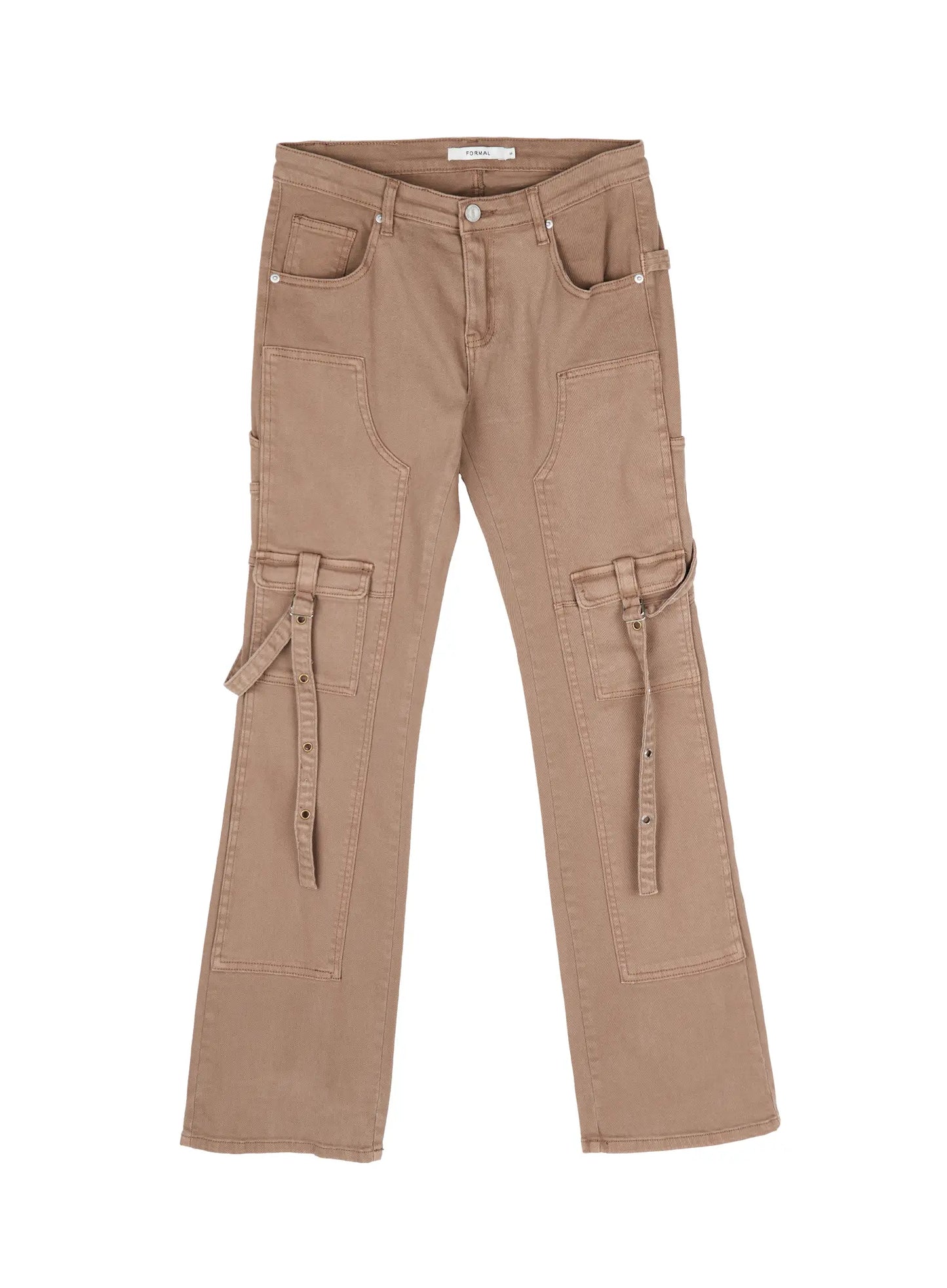 Black Bucle Bootcut Cargo Pants CY513