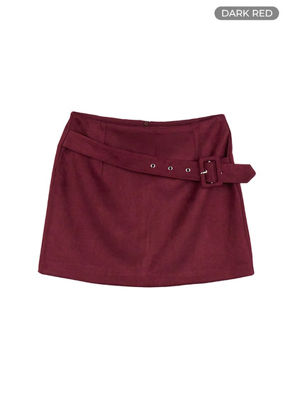 Buckle Suede Mini Skirt CO418