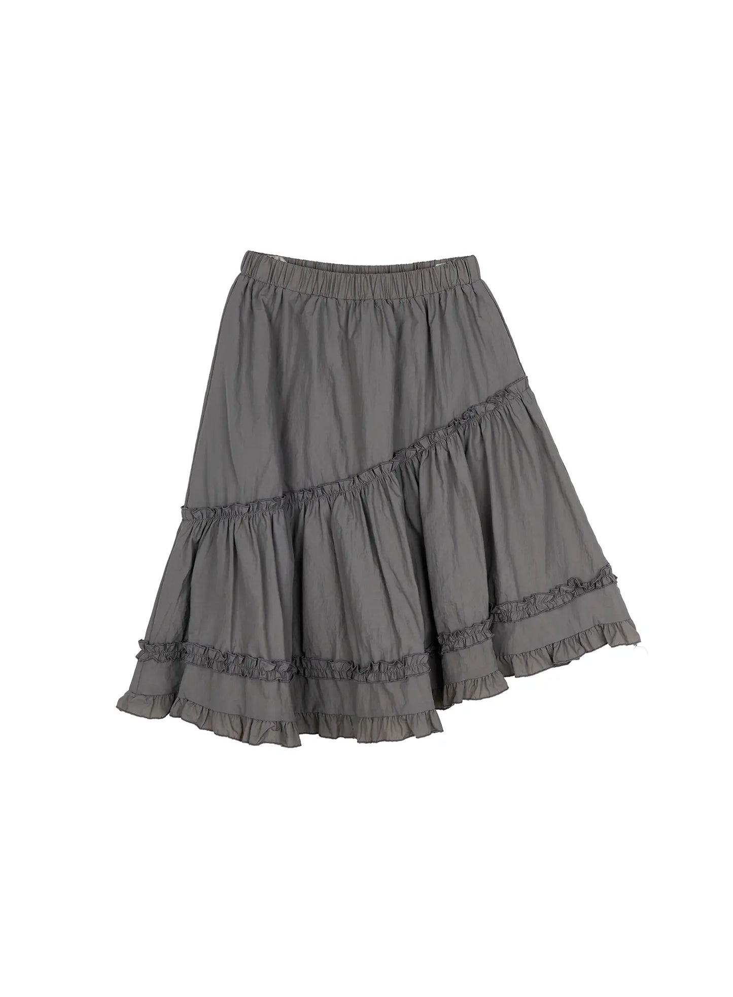 Asymmetric Frill Trim Midi Skirt CD805