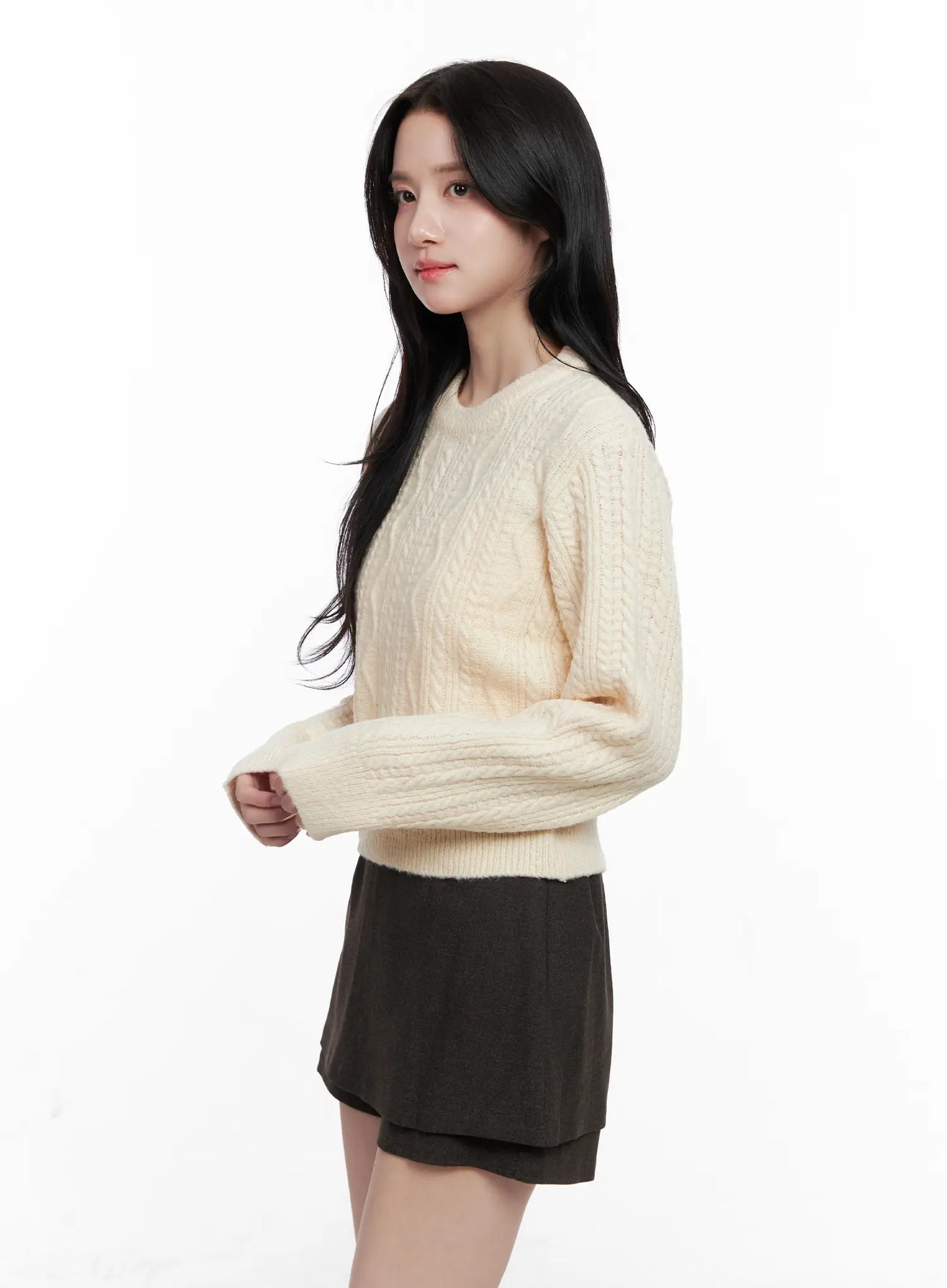Cable Knit Crop Knit Top CO524