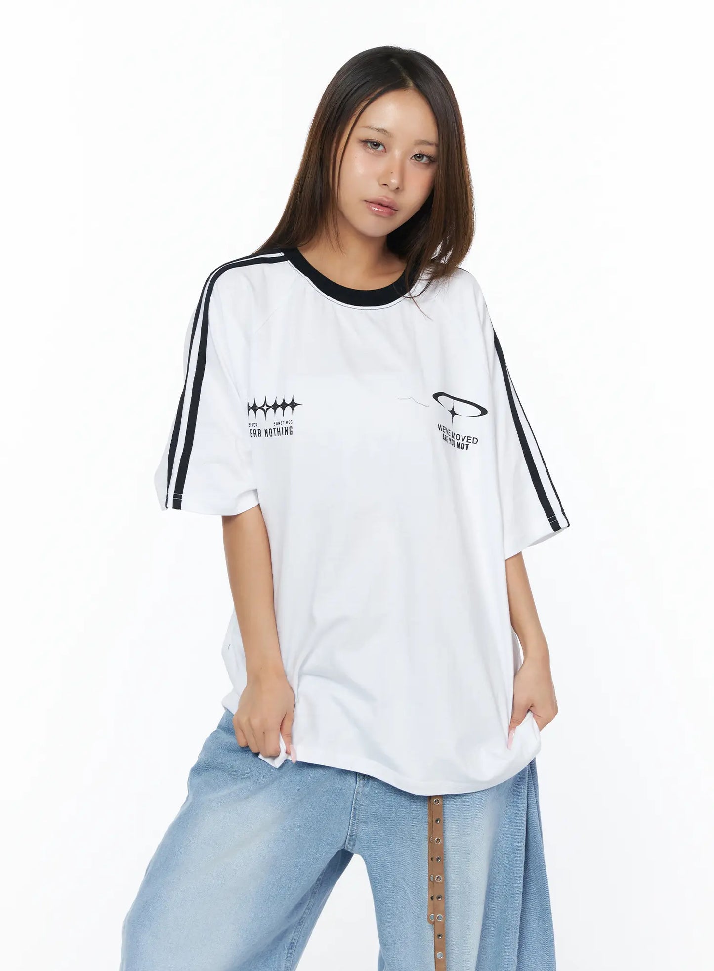 Casual Striped Sleeve Tee CA516