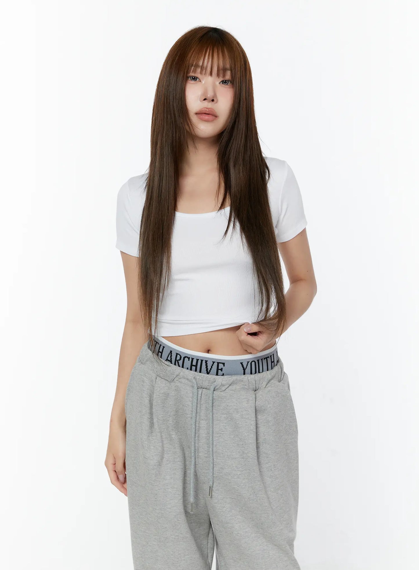 Basic U-Neck Crop Tee CY518