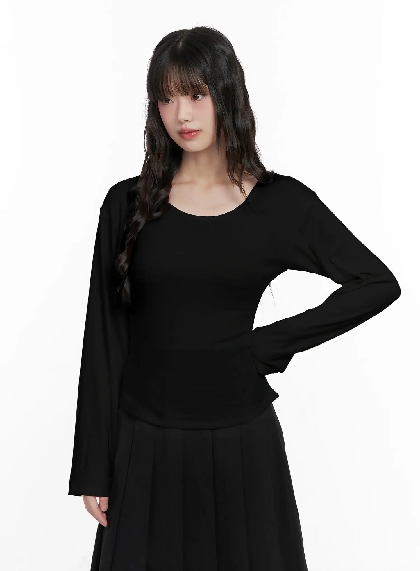 Basic Fleece-Lined Long Sleeve Tee CN511