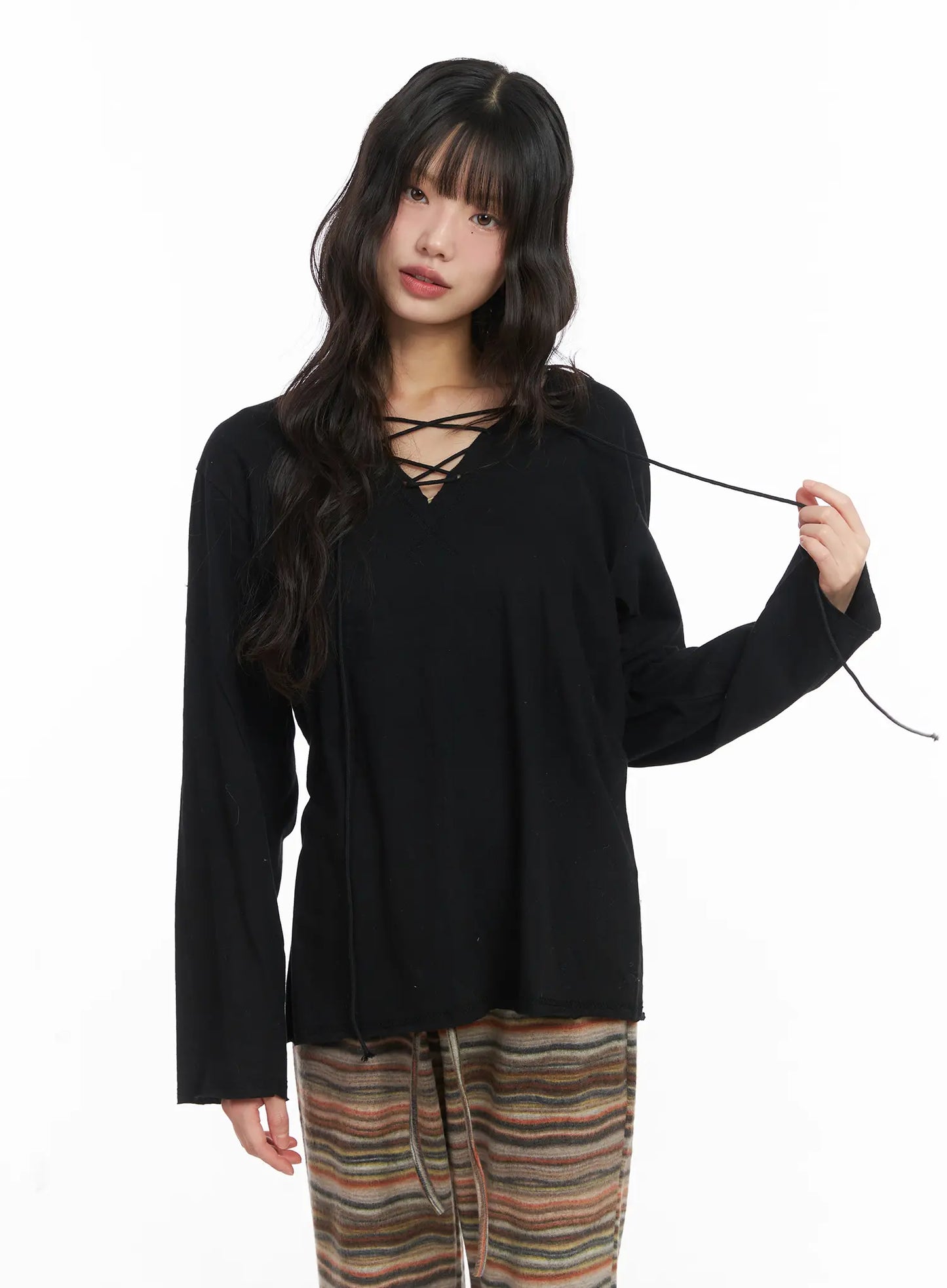 Casual Loose Fit Eyelet Tee CD531