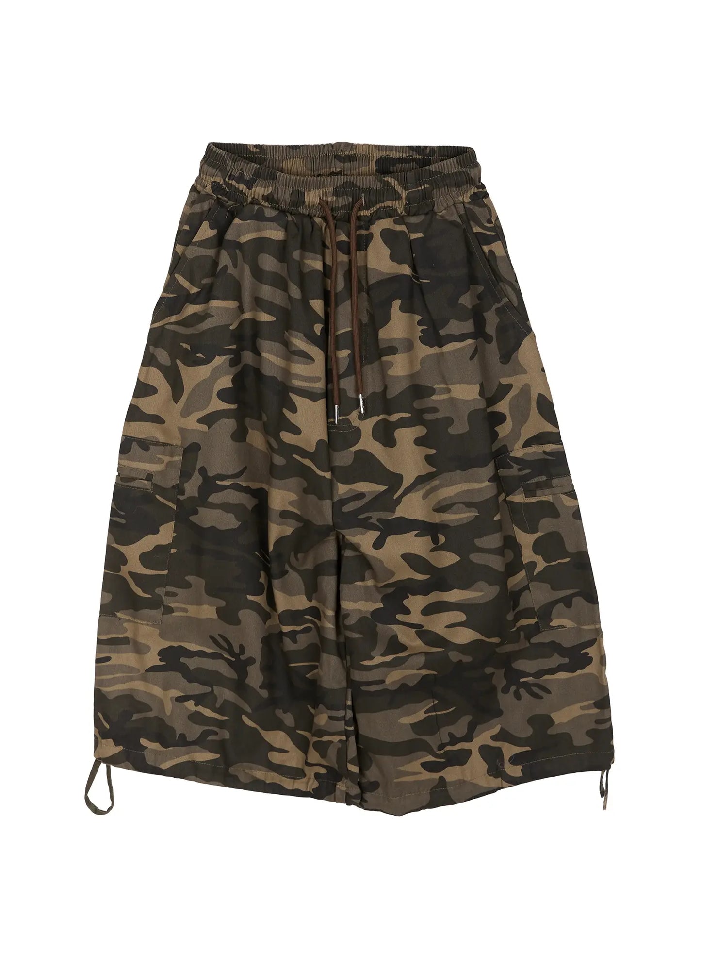 Camouflage Drawstring Wide Shorts CU517