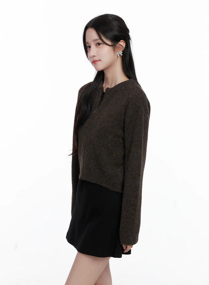 Classic Round Neck Knit Cardigan CS519