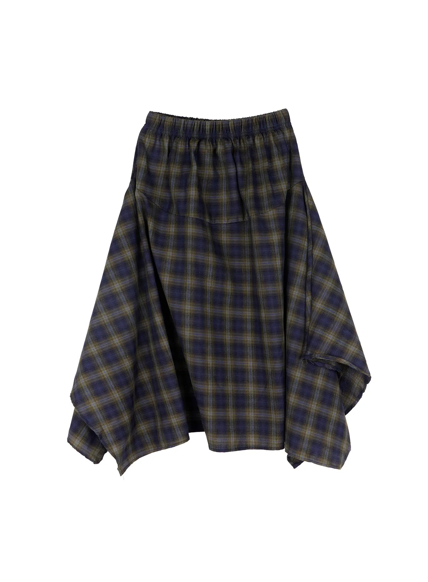 Asymmetric Plaid Midi Skirt CF506