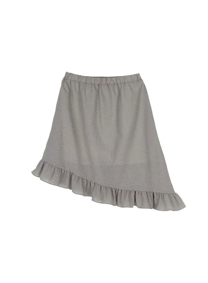 Asymmetric Frill Midi Skirt CY515