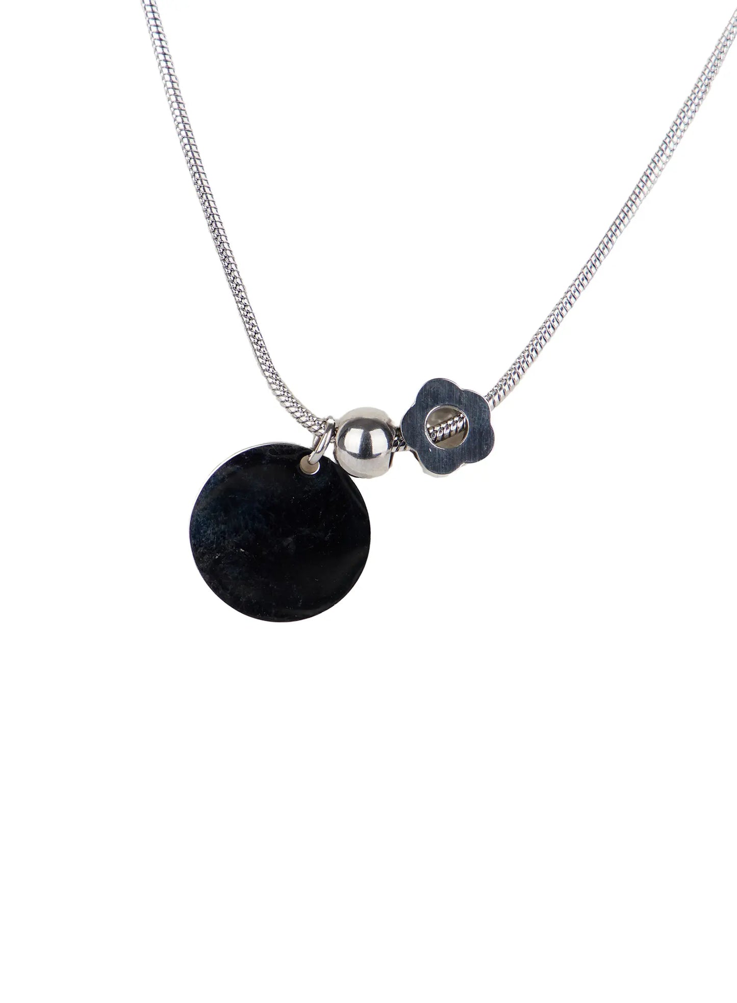 Circle Pendant Flower Charm Necklace CJ515