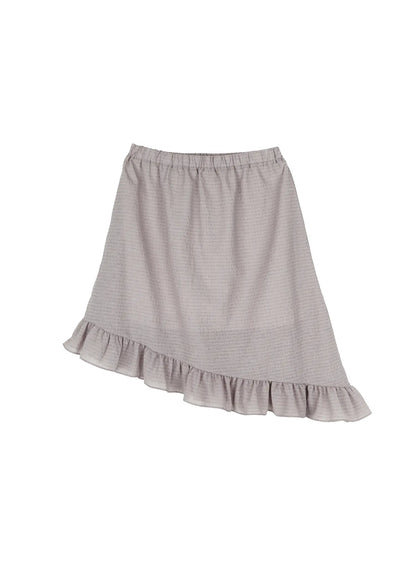 Asymmetric Frill Midi Skirt CY515