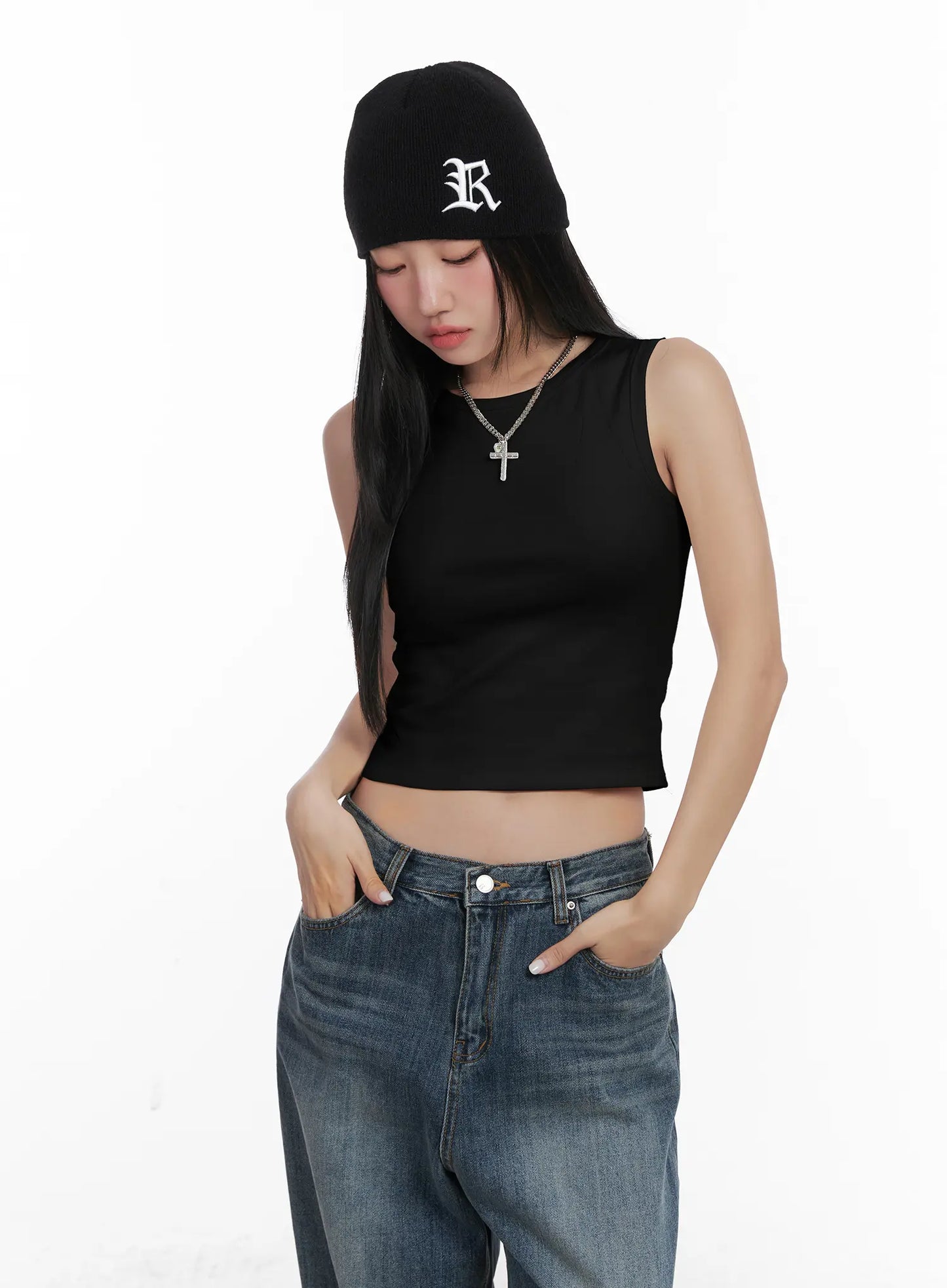 Basic Ribbed Crop Tank Top CN528