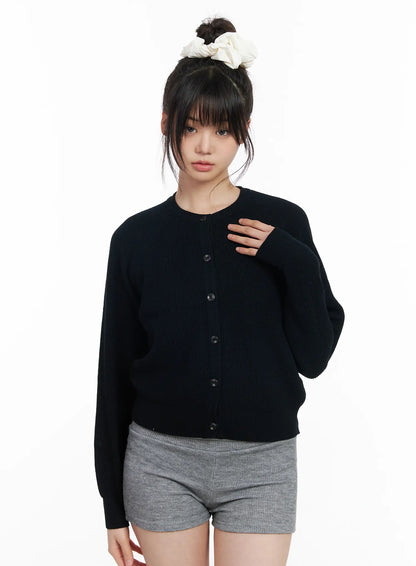 Classic Round Button-Up Cardigan CM513
