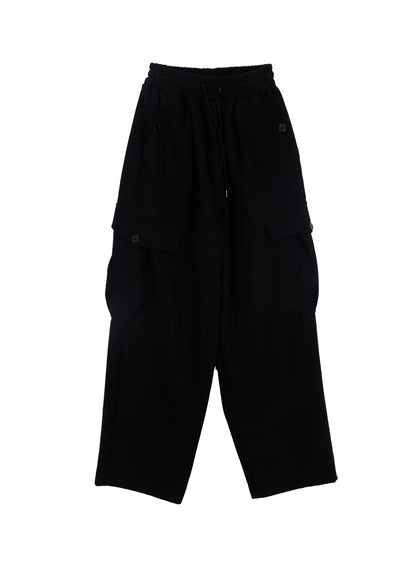 Button Wide Leg Cargo Sweatpants CF509