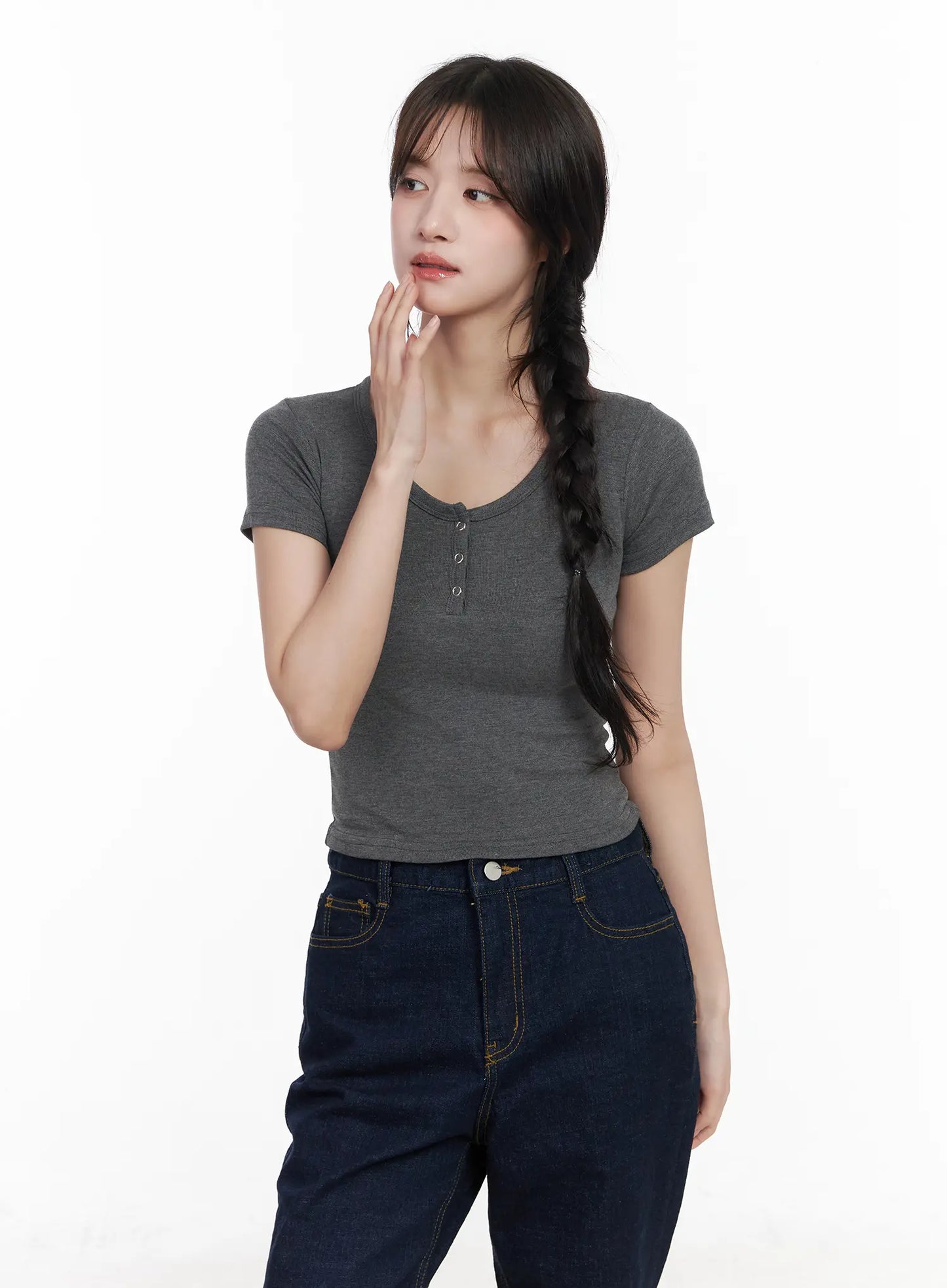 Basic Snap Button Tee CM531