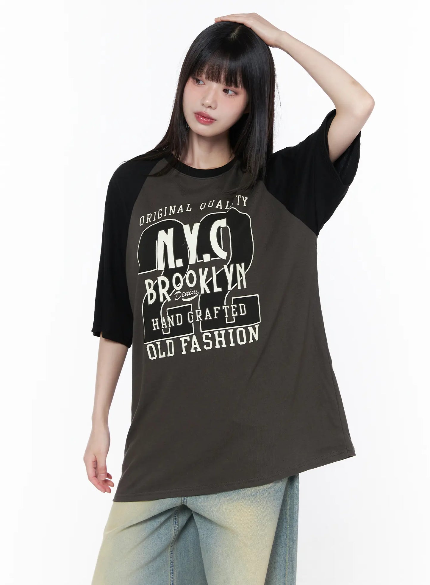 Casual Loose Fit Graphic Tee CU519