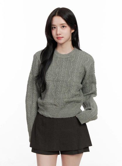 Cable Knit Crop Knit Top CO524
