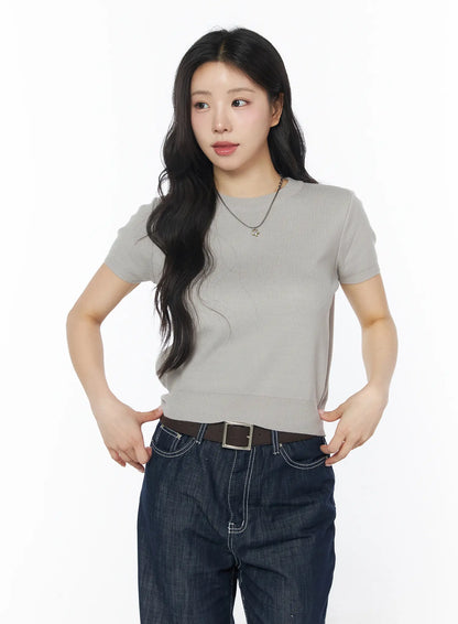 Basic Ribbed Knit Top CD805