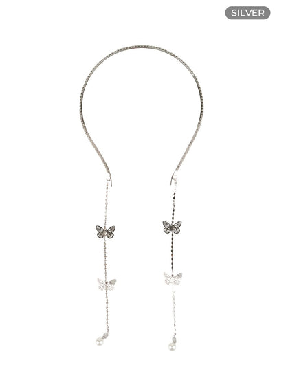 Beaded Pearl Brass Headband OG406