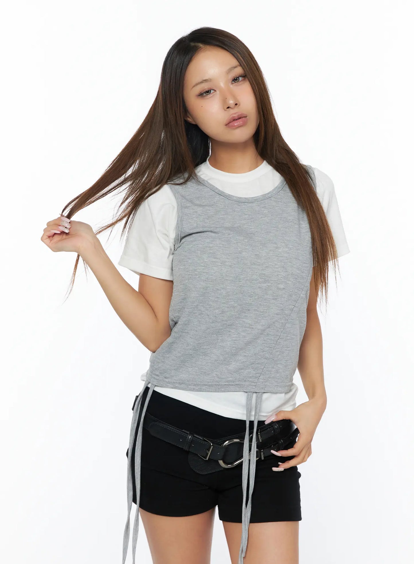 Casual Layered Set With Sleeveless Top CA517
