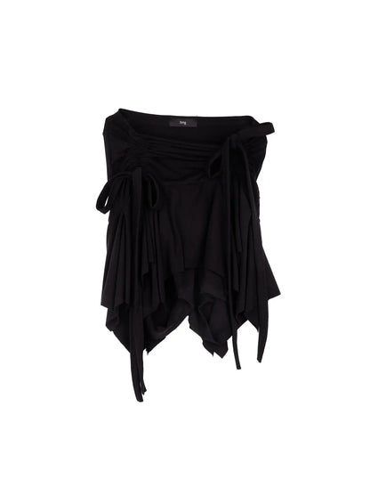 Asymmetrical Ruched Flared Mini Skirt CJ522