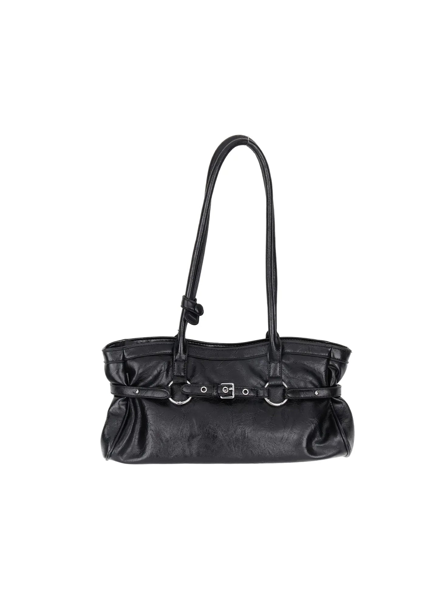 Buckle Accent Faux Leather Shoulder Bag CM526