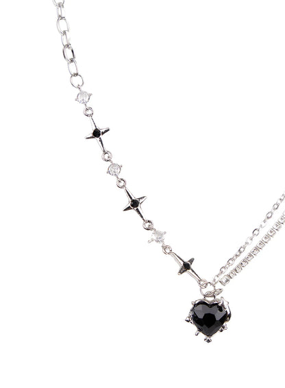 Black Heart Chain Necklace CA508