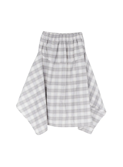 Asymmetric Plaid Midi Skirt CF506