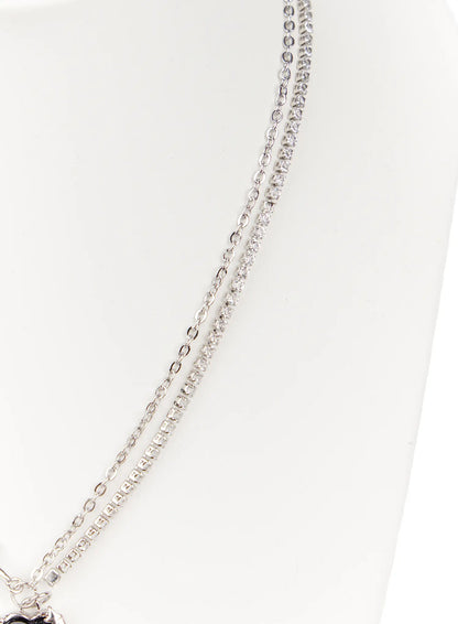 Black Heart Chain Necklace CA508